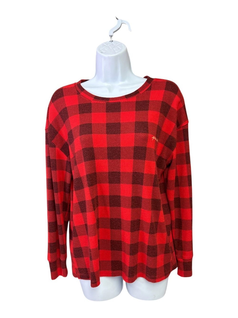 Pink Victoria's Secret Red and Black Buffalo Plaid size XS PJ top